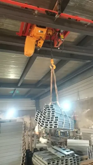 3 Ton Electric Chain Hoist with Motorized Trolley in Steel Warehouse